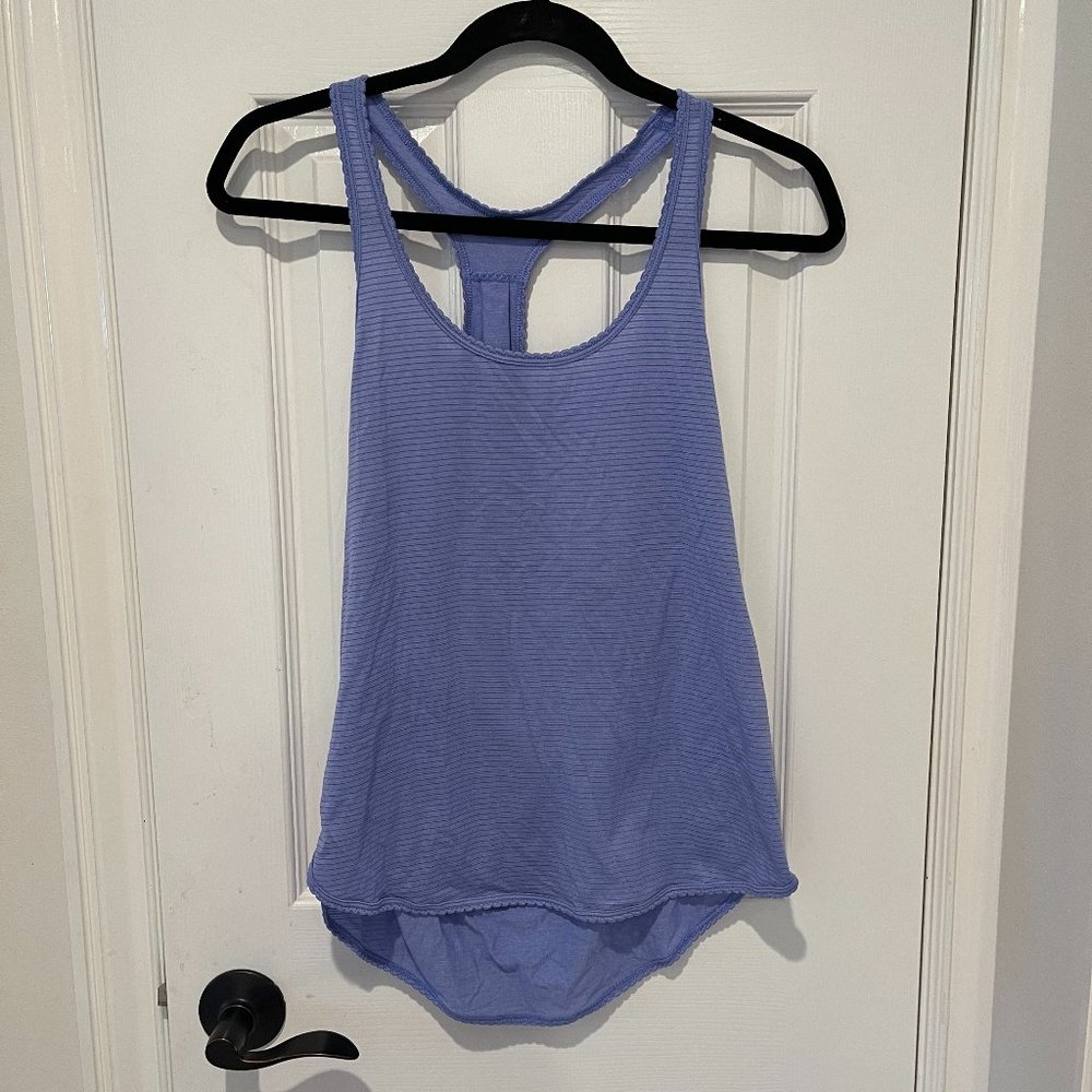 Lululemon Blue/Purple Flowy Tank Top with Scallop Details